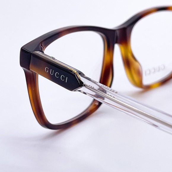 NEW GG0490O 003 UNISEX EYEGLASSES GUCCI GG04900 HAVANA CLEAR EYEWEAR - Picture 5 of 8